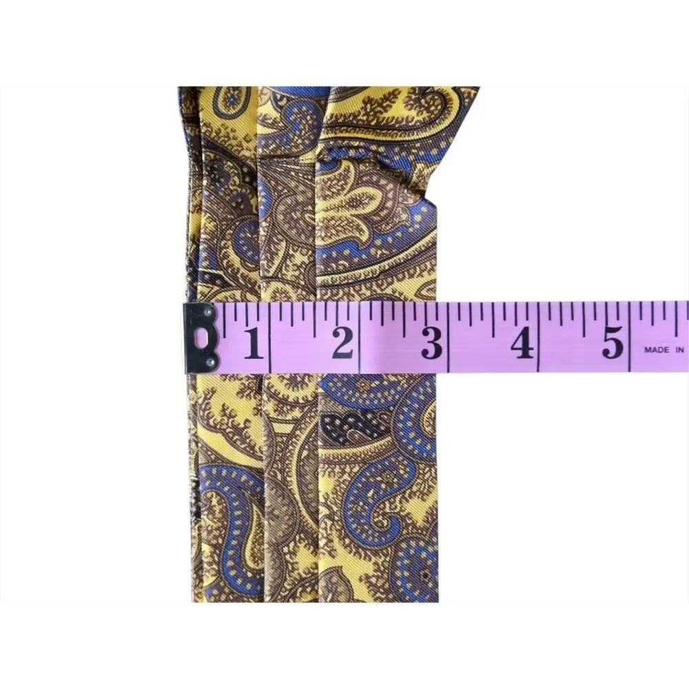 VTG Sole e Mare 100% Silk Ascot Tie Made In Italy Paisley Cravat Formal